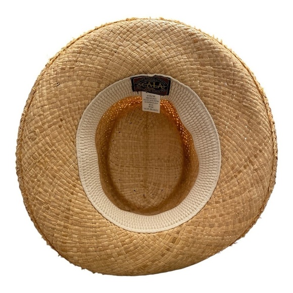 SCALA Straw Raffia Gamblers Wide Brim Straw Hat Natural Neutral New with tags - Picture 6 of 11